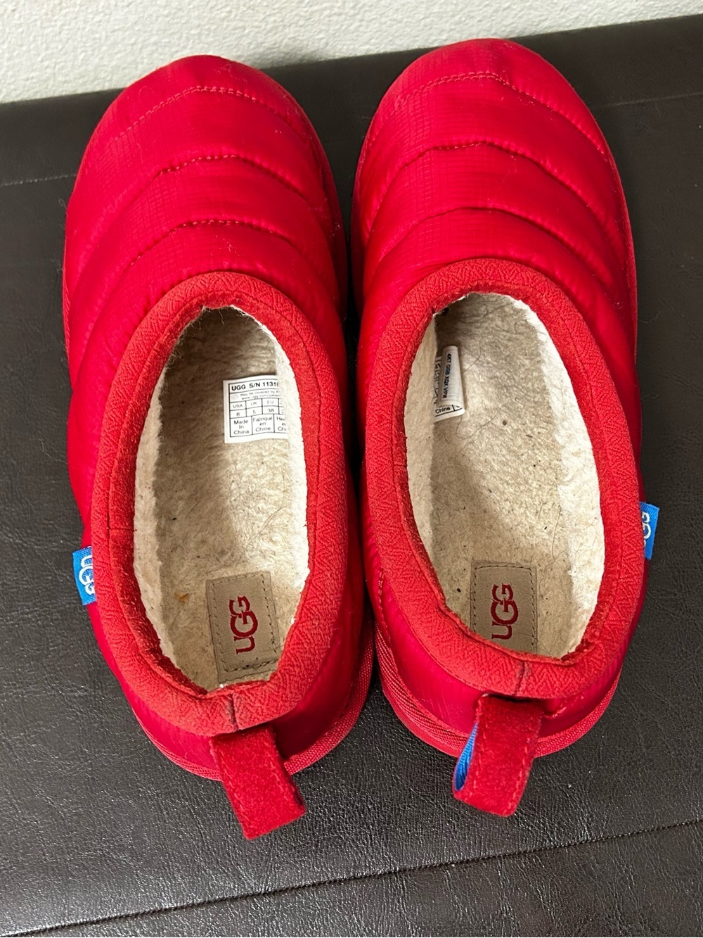 UGG Tasman LTA Red Slip On Outdoor Lined Puffer Slippers 1131810K women Size 6 - Picture 6 of 8
